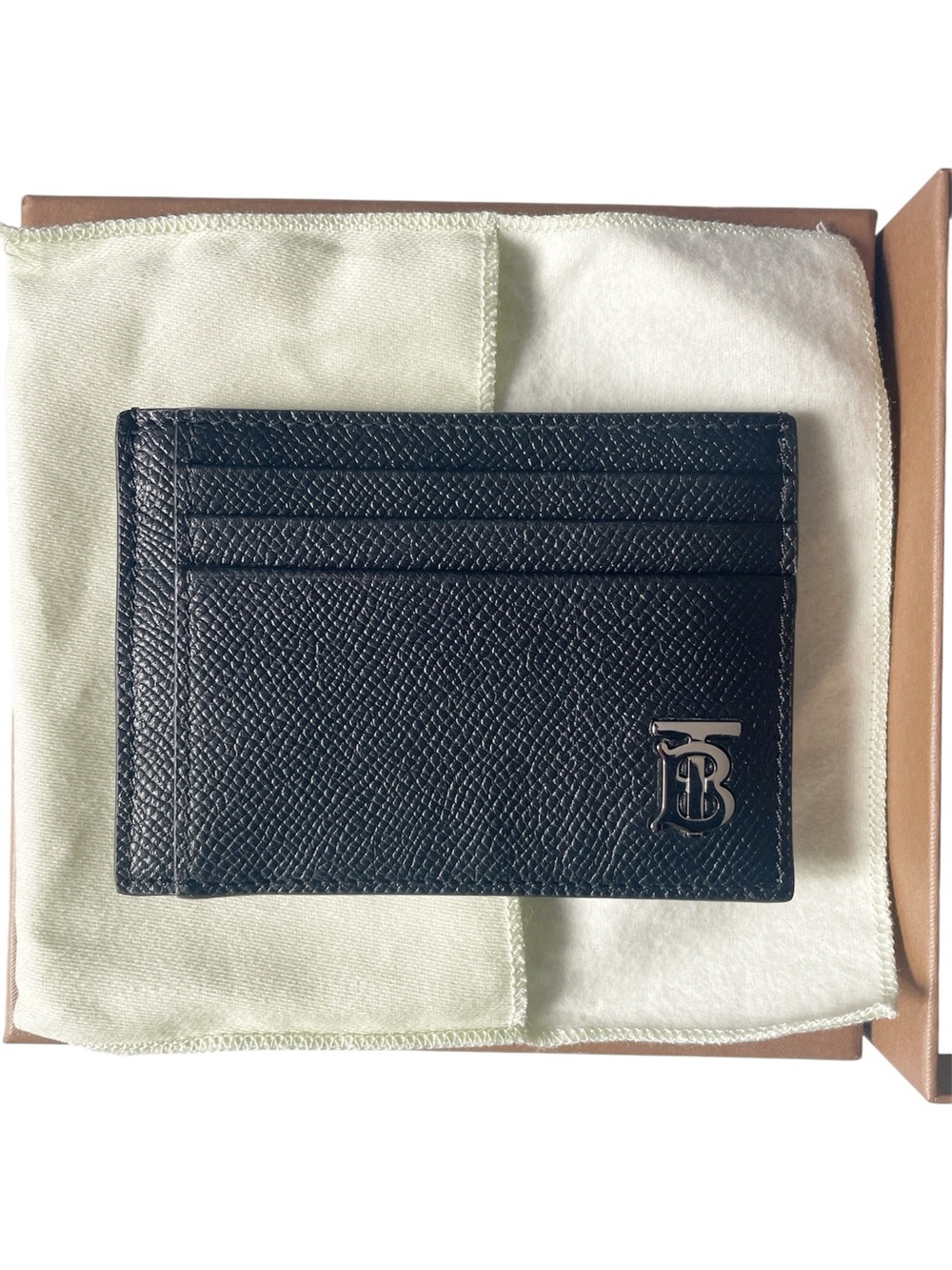 Burberry Men's Monogram Motif Grainy Leather Money Clip Card Case / Holder - Picture 3 of 5